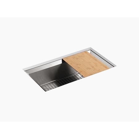 Kohler Kitchen Sink, Undermount Mount, 0 Hole, Stainless 3158-NA
